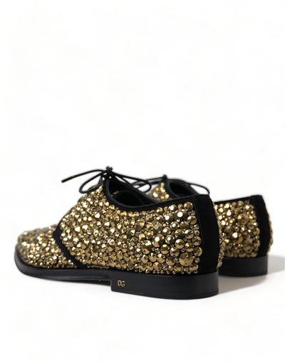 Black Gold Embellished Derby Dress Shoes