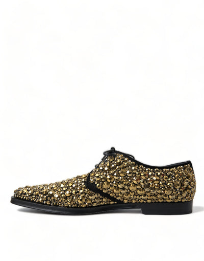 Black Gold Embellished Derby Dress Shoes