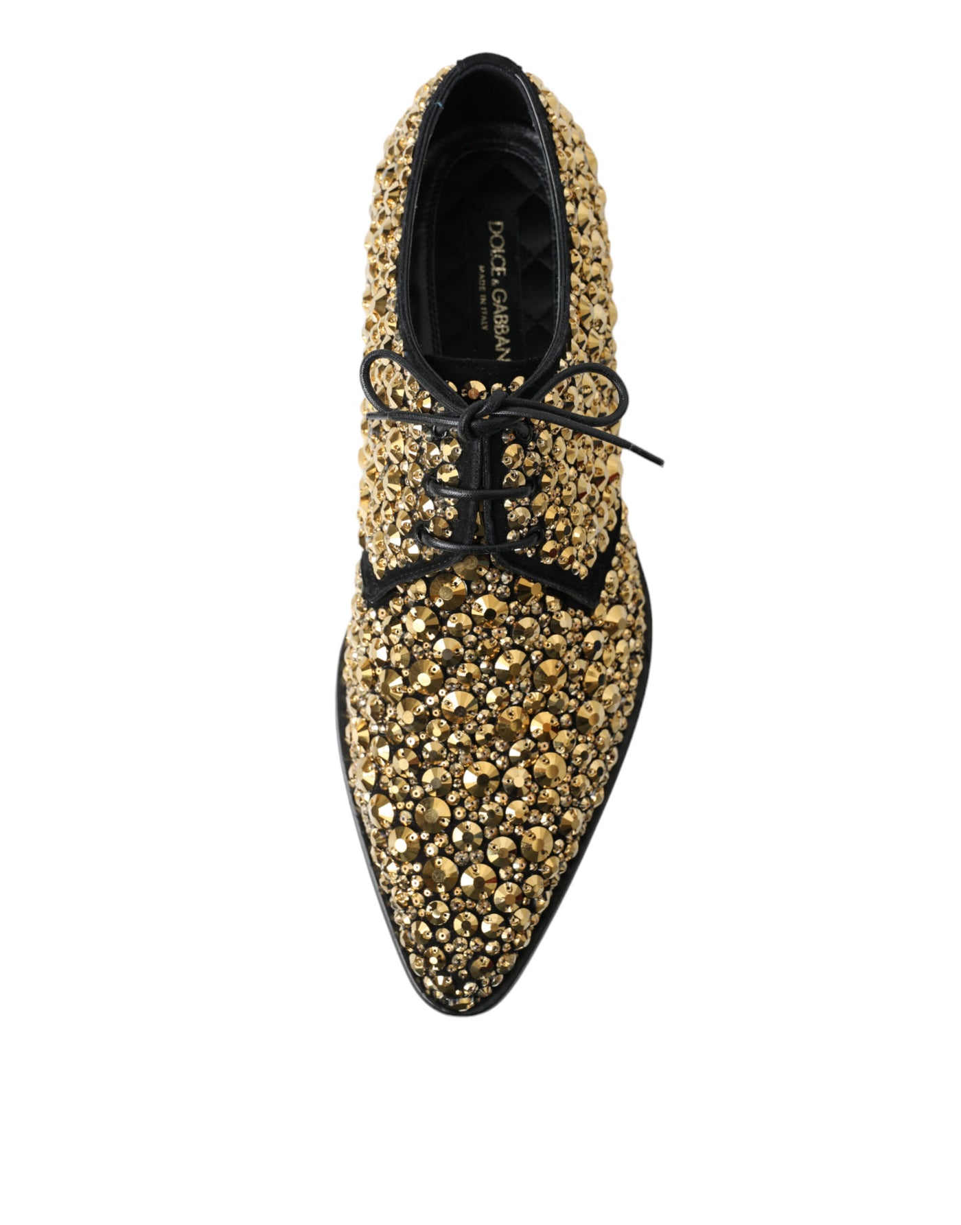 Black Gold Embellished Derby Dress Shoes