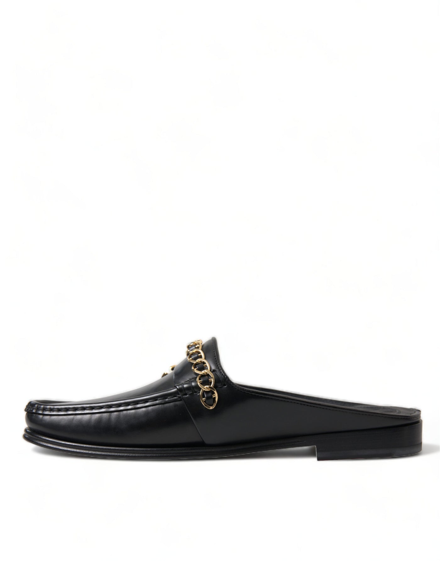 Black Leather Visconti Slippers Dress Shoes