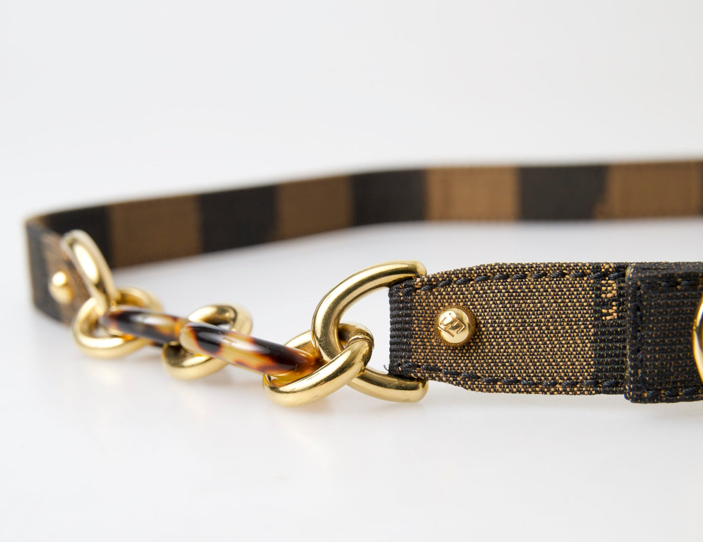 Brown Stripes Canvas Fashion Buckle Waist Belt