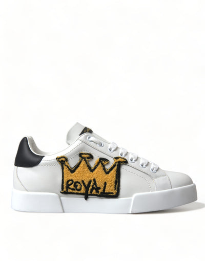 White Crown Portofino Leather Sneakers Shoes