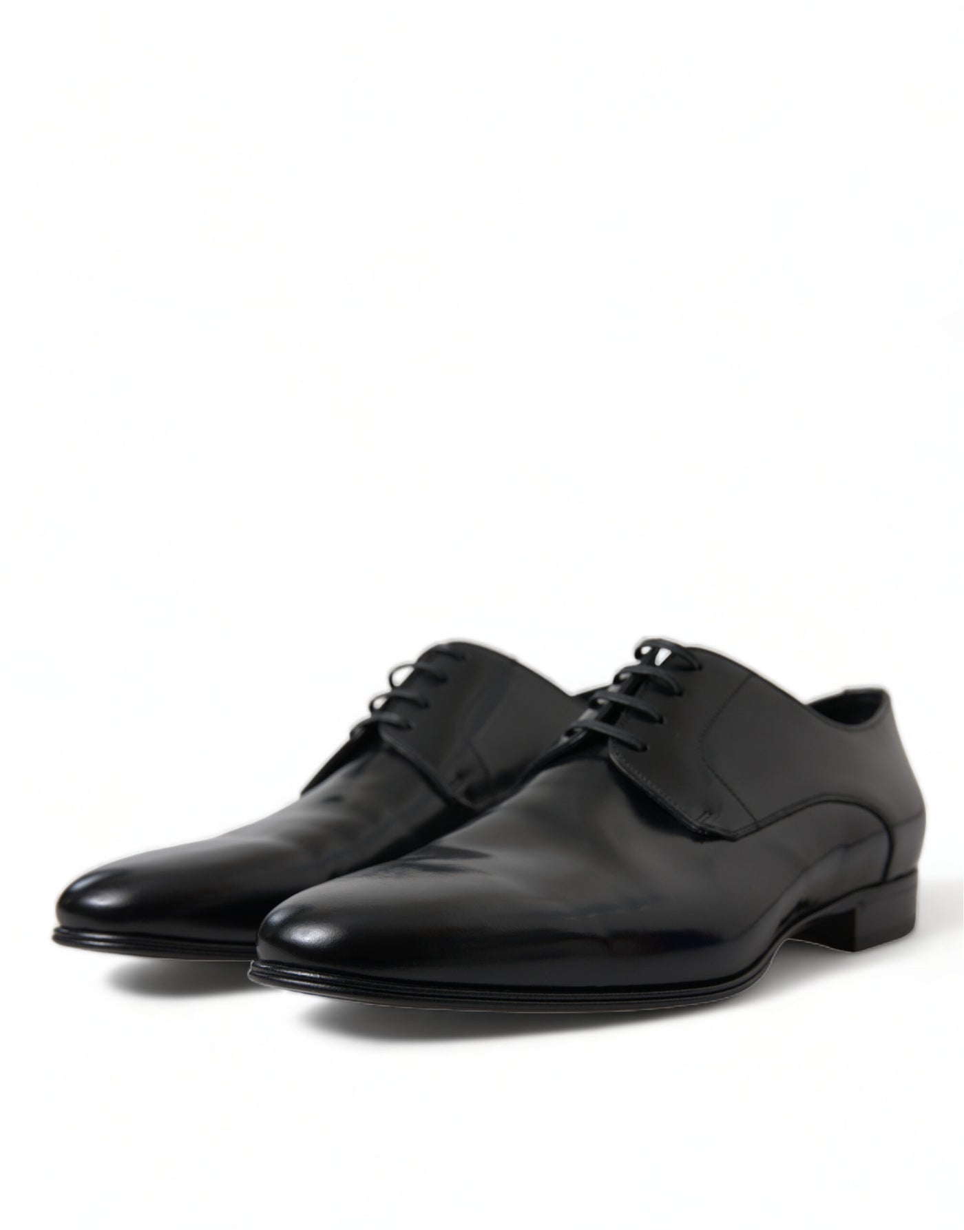 Black Leather Lace Up Derby Dress Shoes