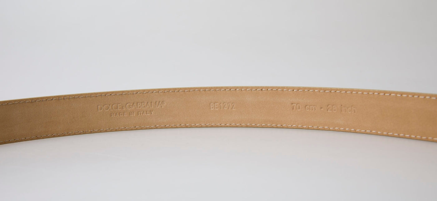 Gold Leather DG Crystal Buckle Cintura Belt