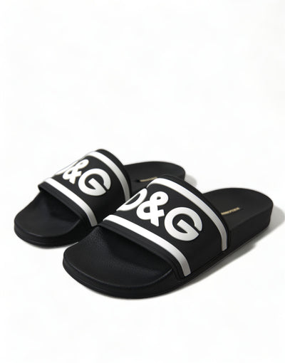 Black Rubber Sandals Slippers Beachwear Men Shoes