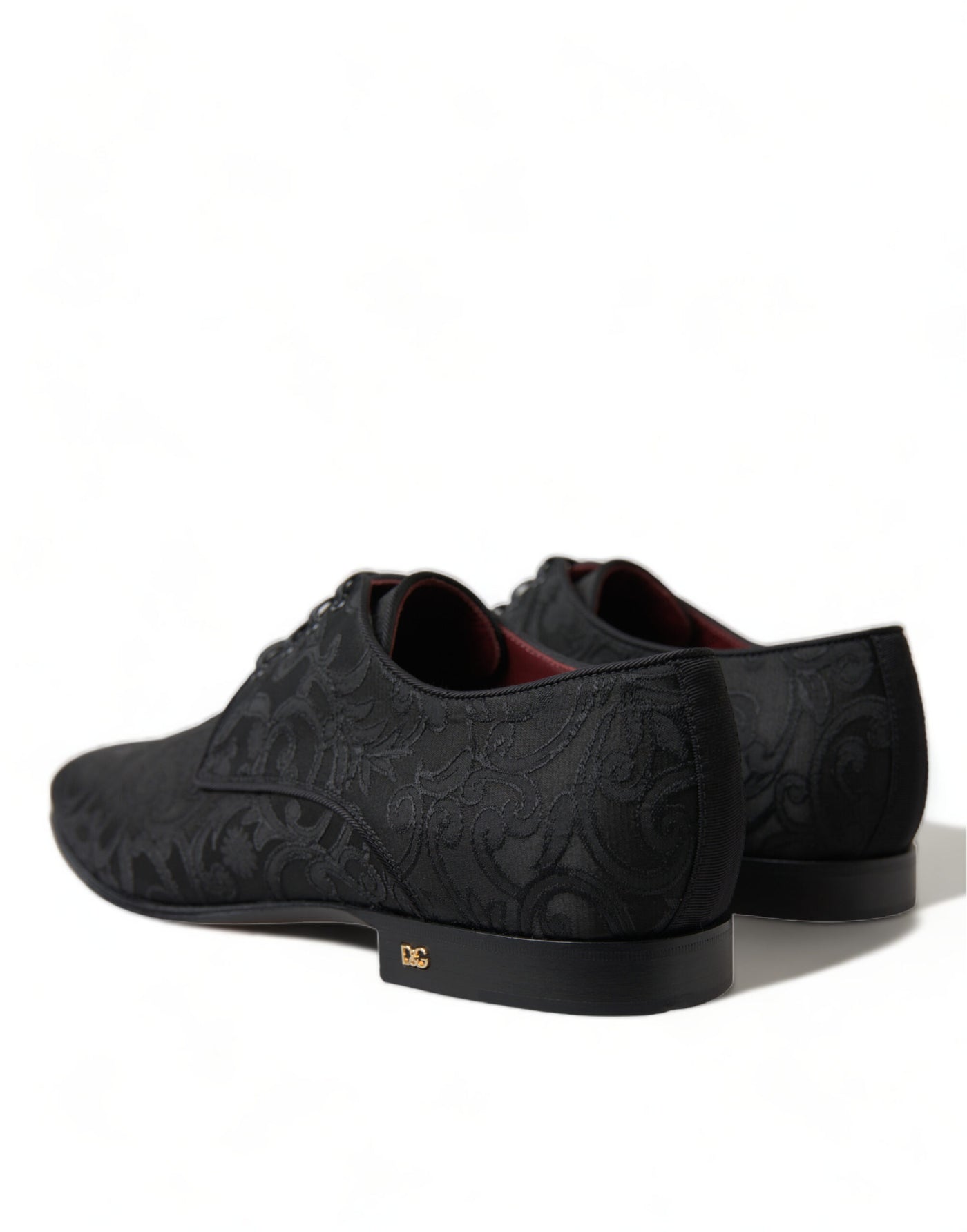 Black Jacquard Lace Up Derby Dress Shoes