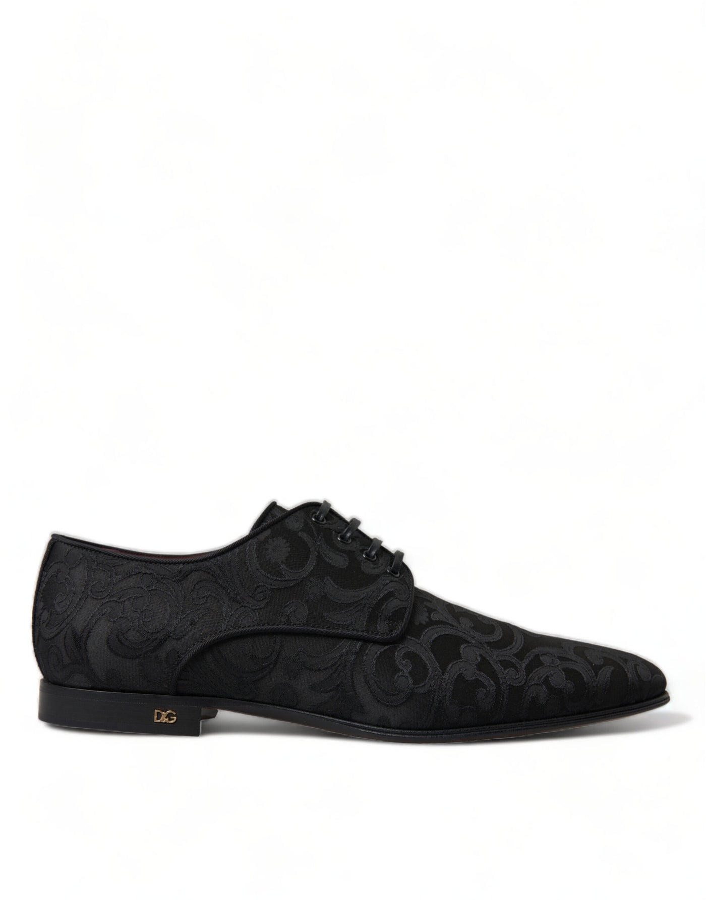 Black Jacquard Lace Up Derby Dress Shoes