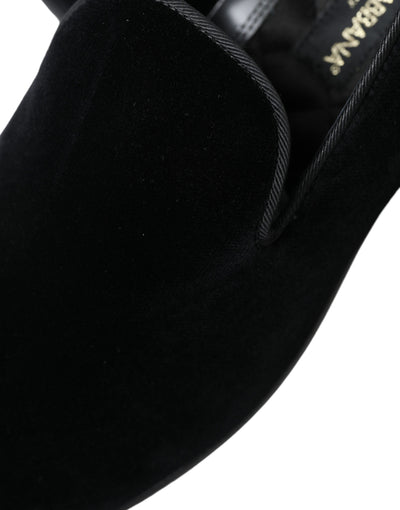 Black Velvet Loafers Formal Shoes