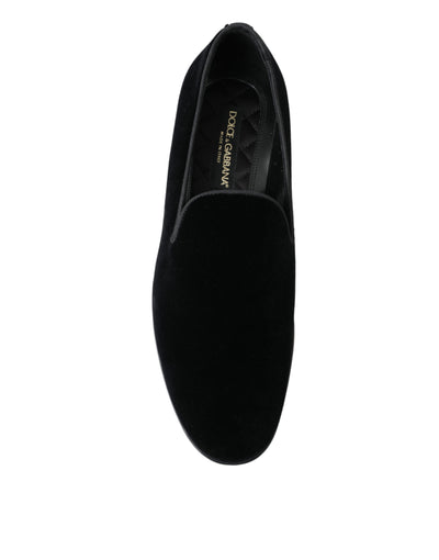 Black Velvet Loafers Formal Shoes