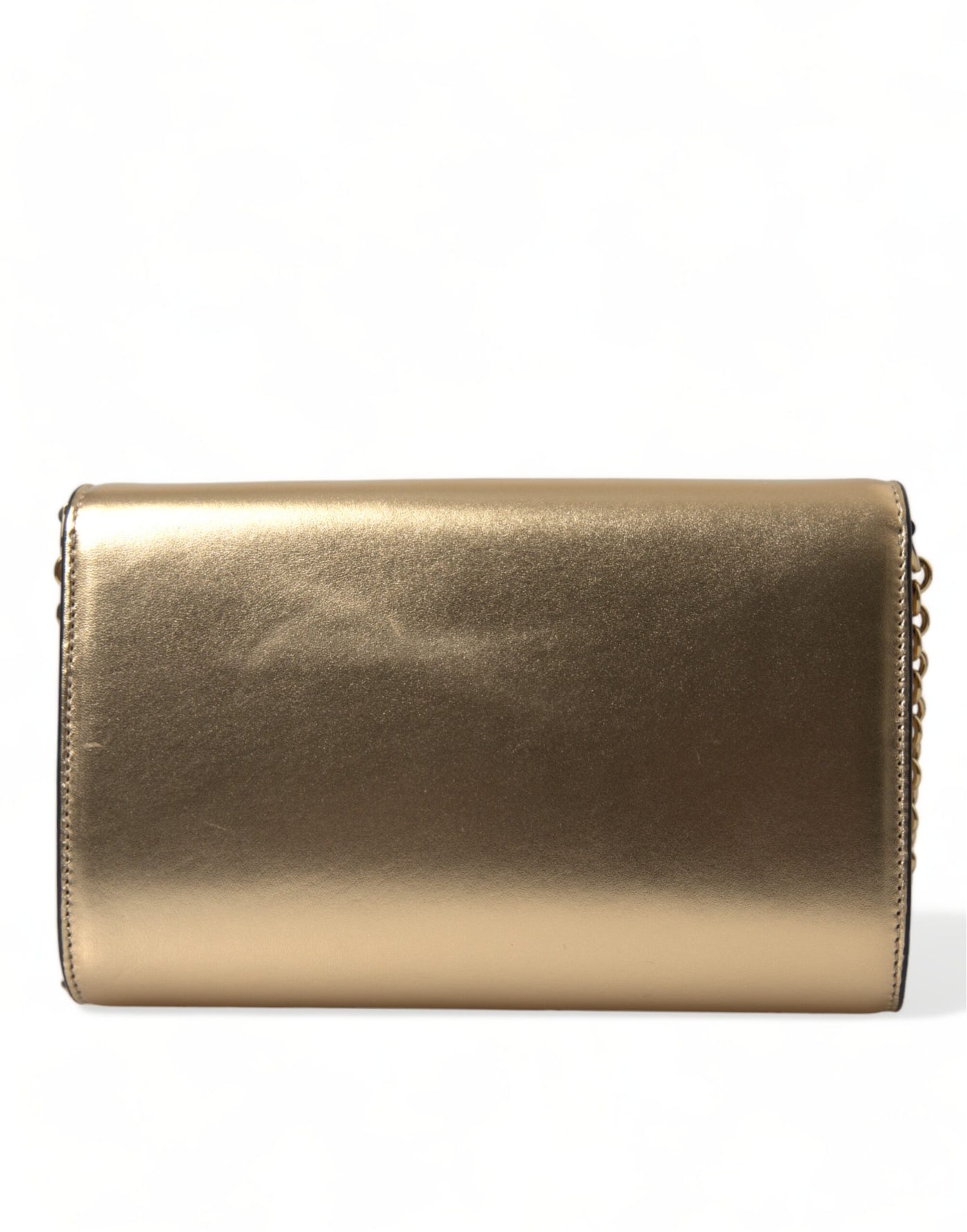 Metallic Gold Lambskin Leather Crossbody Mini Bag