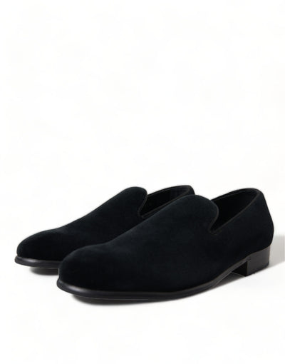 Black Velvet Loafers Formal Dress Shoes