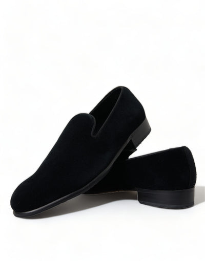 Black Velvet Loafers Formal Dress Shoes