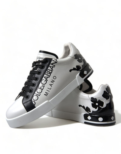 White Crown Portofino Leather Sneakers