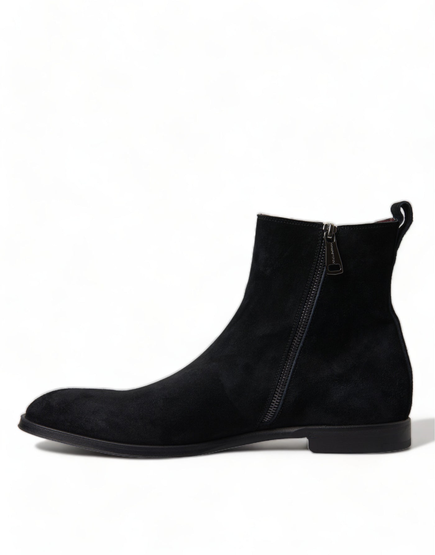 Black Suede Leather Mid Calf Men Boots Shoes