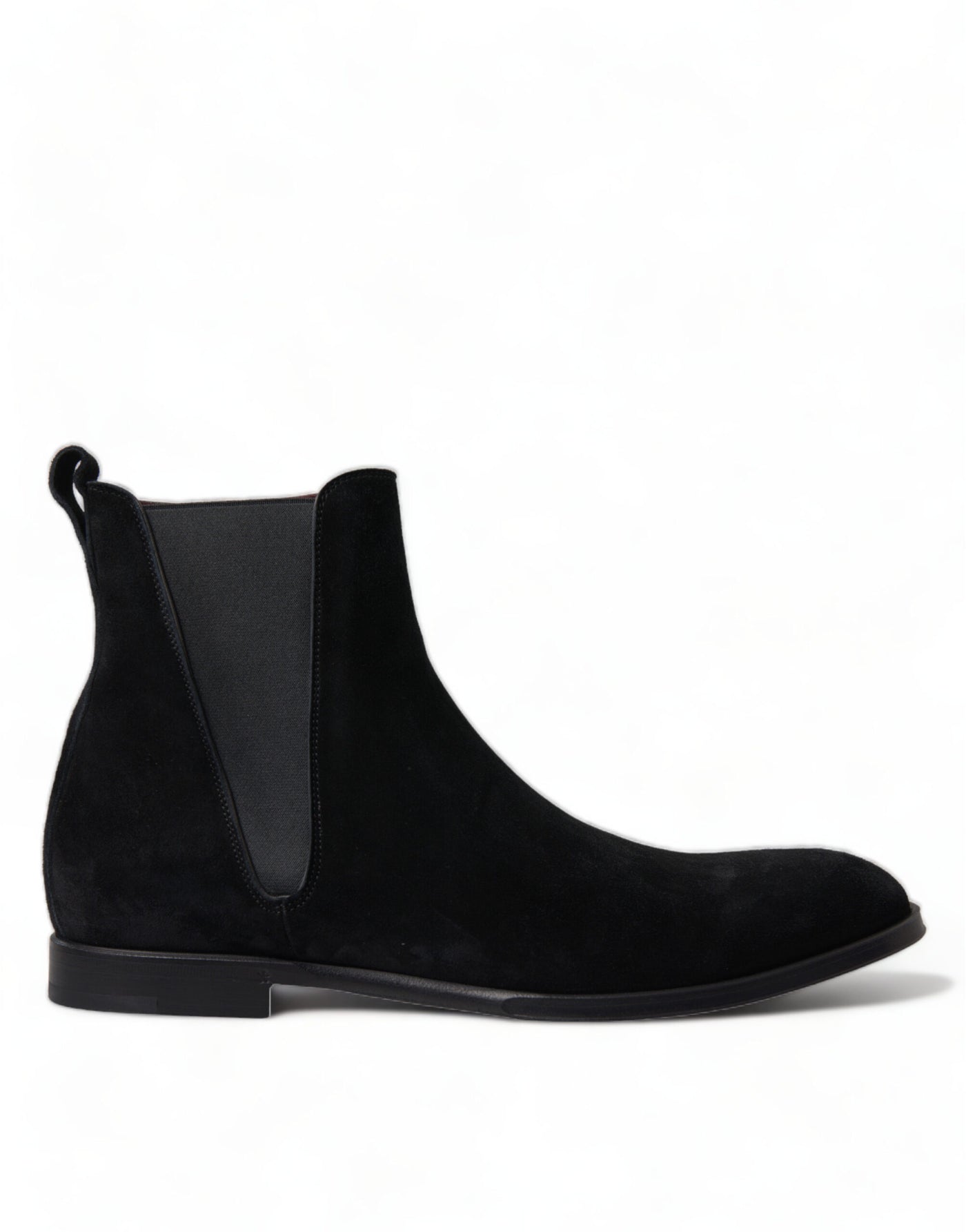 Black Suede Leather Mid Calf Men Boots Shoes