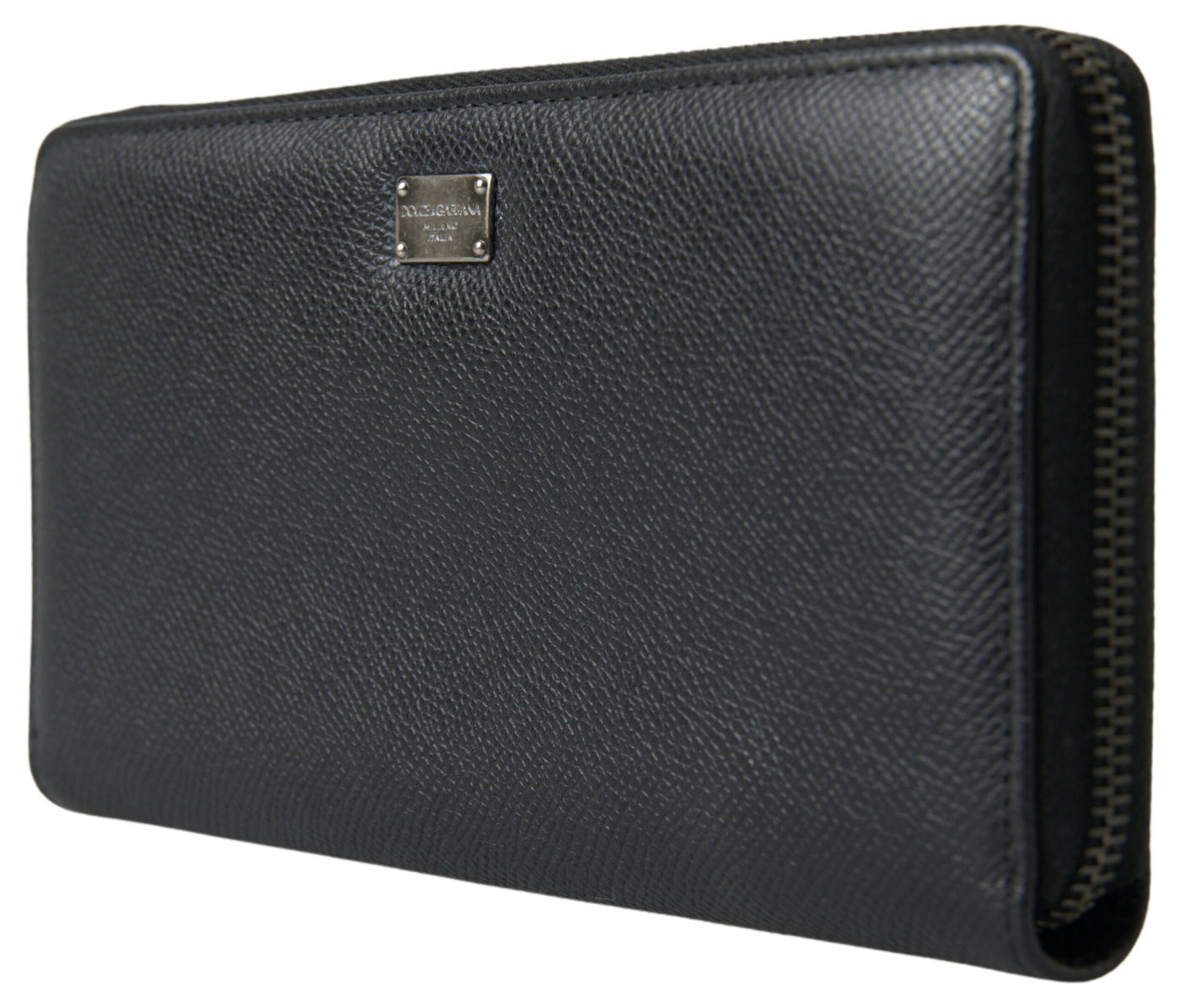 Black Leather Zip Around Continental Men Wallet