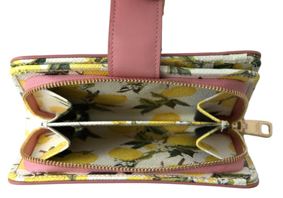 Pink Lemon Leather Bifold Continental Clutch Wallet