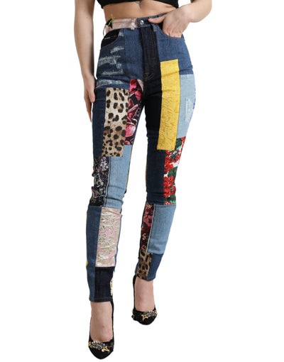 Multicolor Patchwork GRACE Skinny Denim Jeans