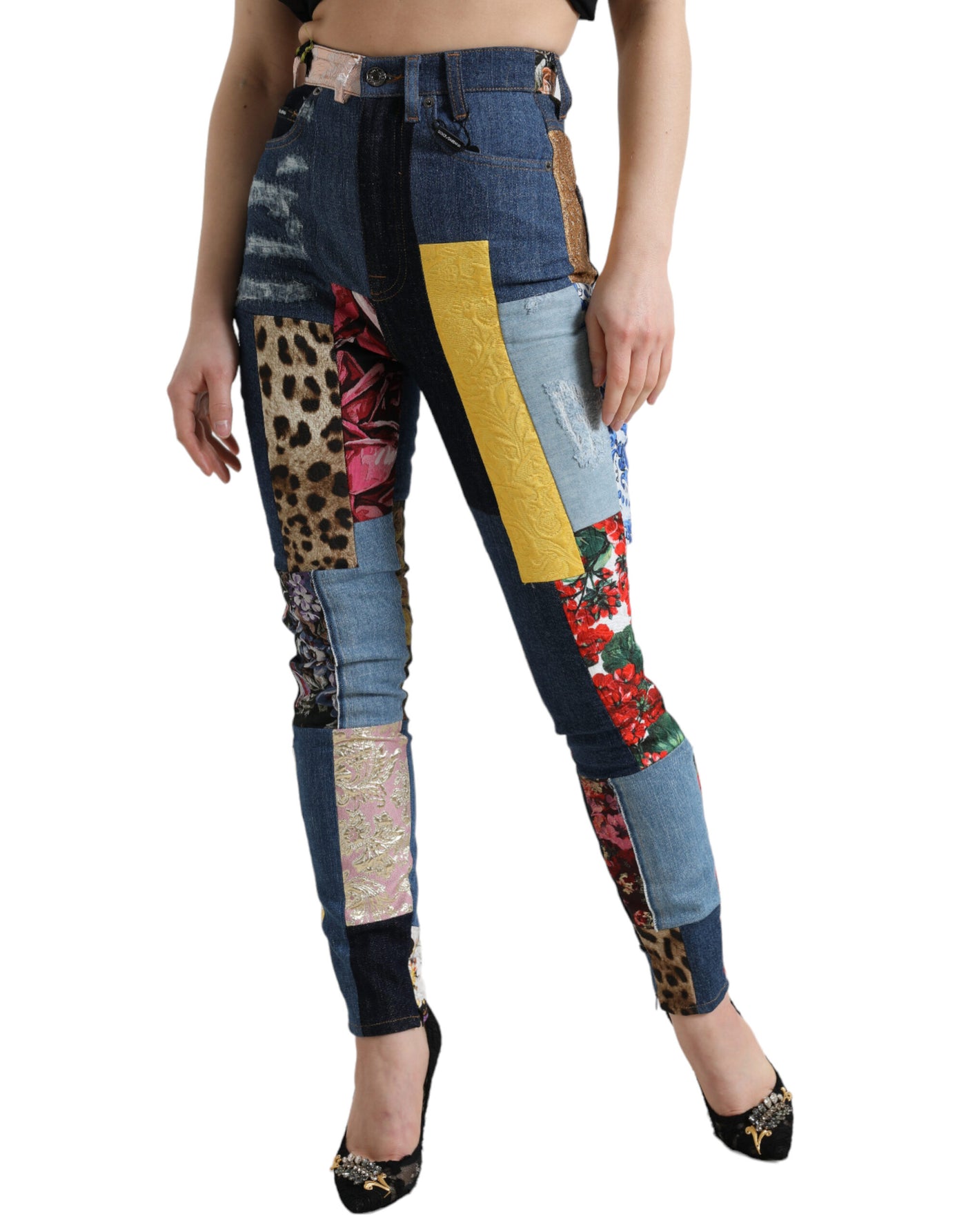 Multicolor Patchwork GRACE Skinny Denim Jeans