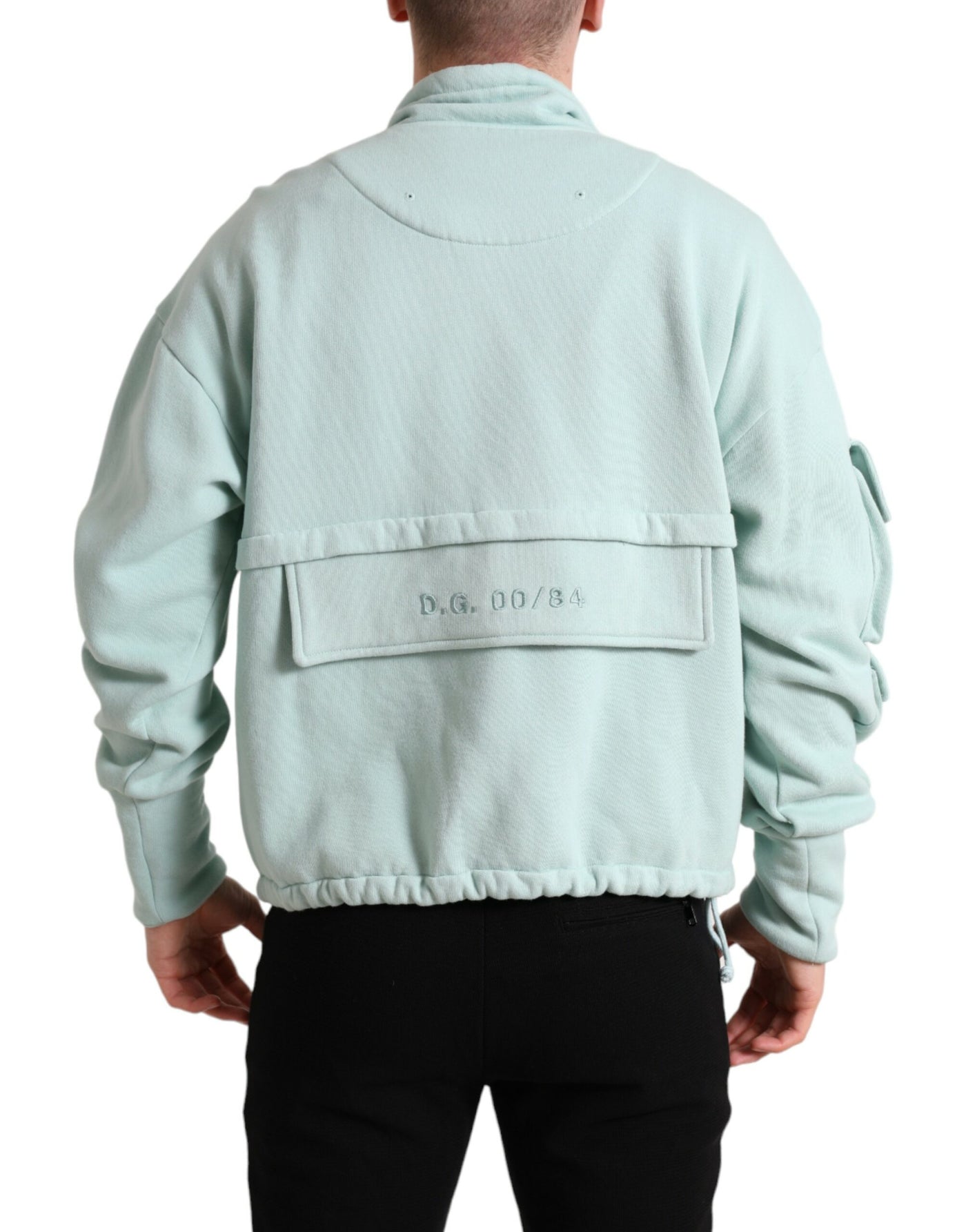 Mint Green Cotton Pockets Pullover Sweater