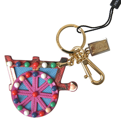 Multicolor Gold Tone Carretto Keychain Accessory Keyring