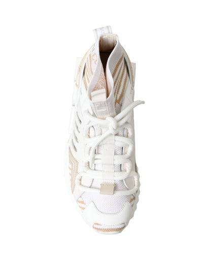 White Beige Sorrento Socks Sneakers Shoes