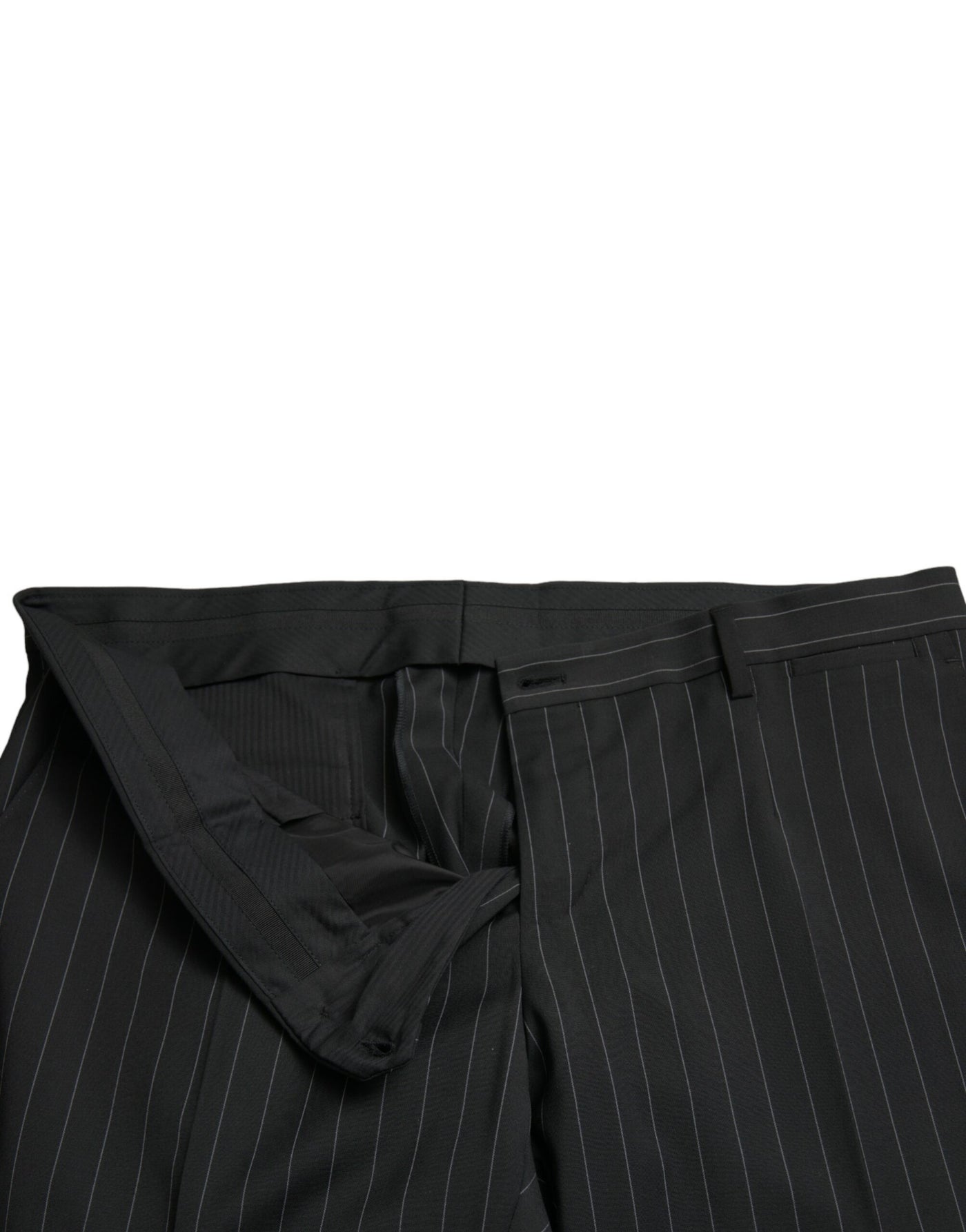 Black Striped slim fit Formal Pants