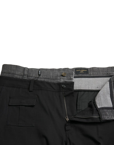 Black Gray slim Cotton Denim Jeans