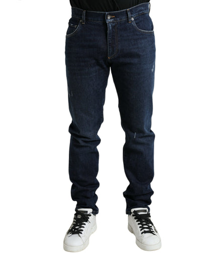 Blue Cotton Skinny Slim Denim Jeans