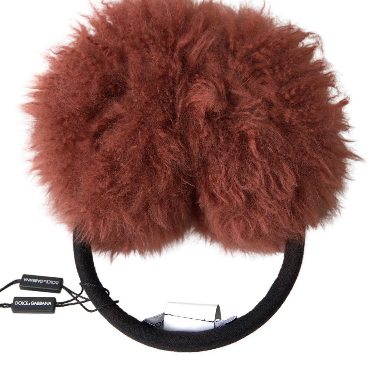 Red Alpaca Fur Head Band Diadem Ear Muffs