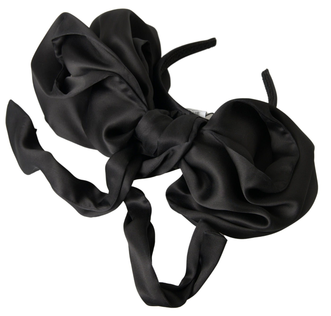 Black Silk Large Bow Hair Head Diadem