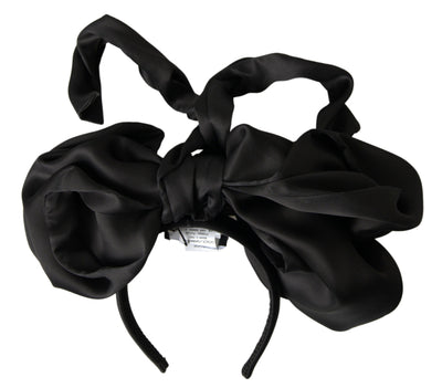 Black Silk Large Bow Hair Head Diadem