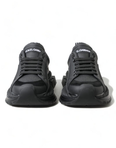 Black Leather Super Queen Women Sneakers