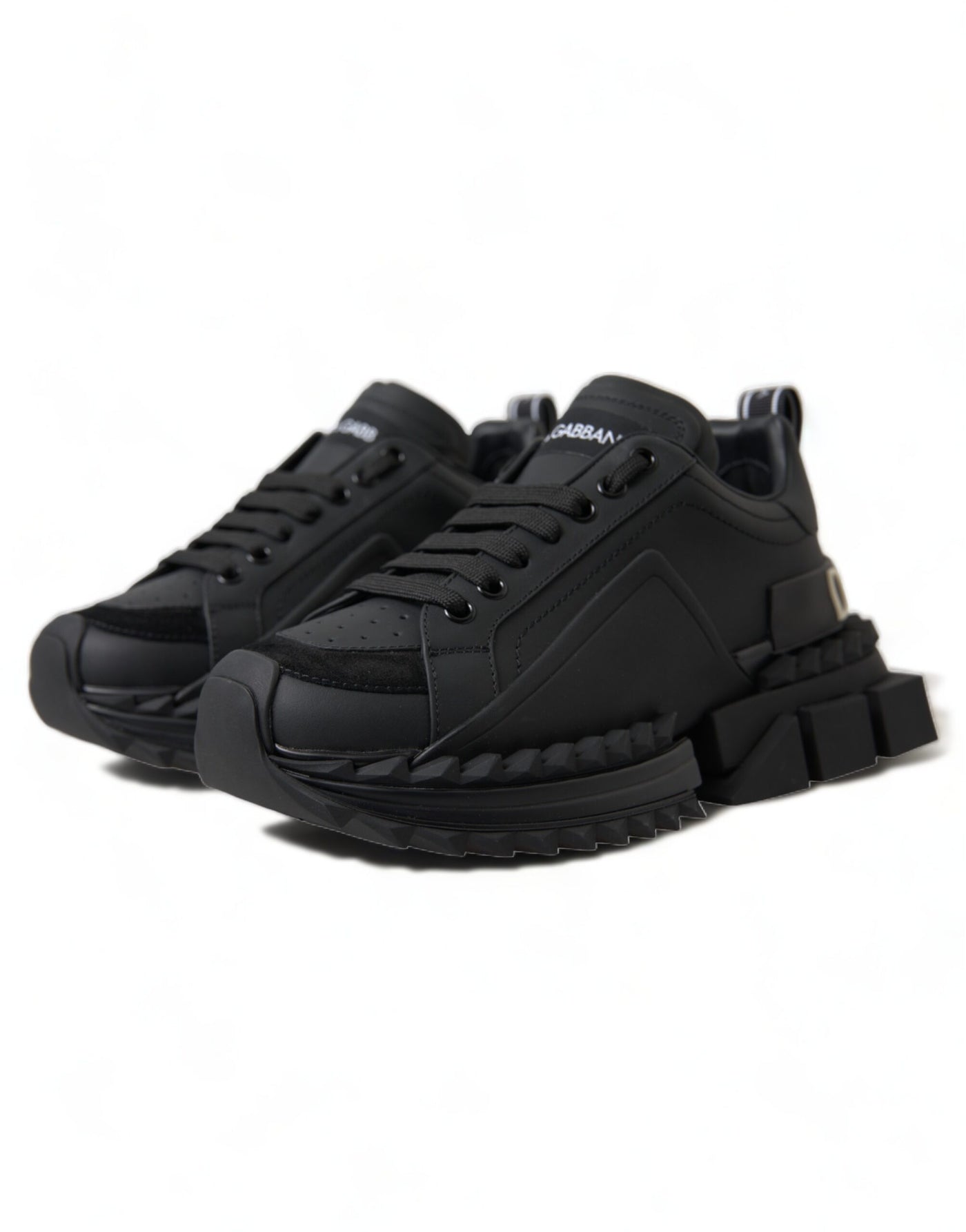 Black Leather Super Queen Women Sneakers