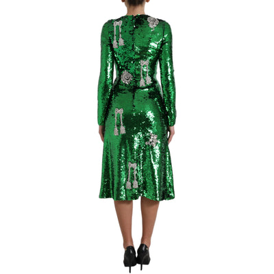 Green Sequin Swarovski Crystal Dress