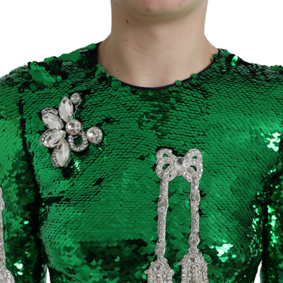 Green Sequin Swarovski Crystal Dress