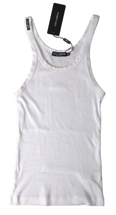 White Cotton Sleeveless Underwear Tank Top