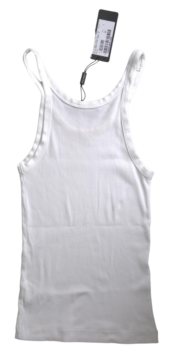 White Cotton Sleeveless Underwear Tank Top