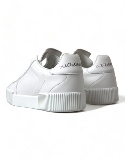 White Leather Miami Logo Womens Sneakers Shoes