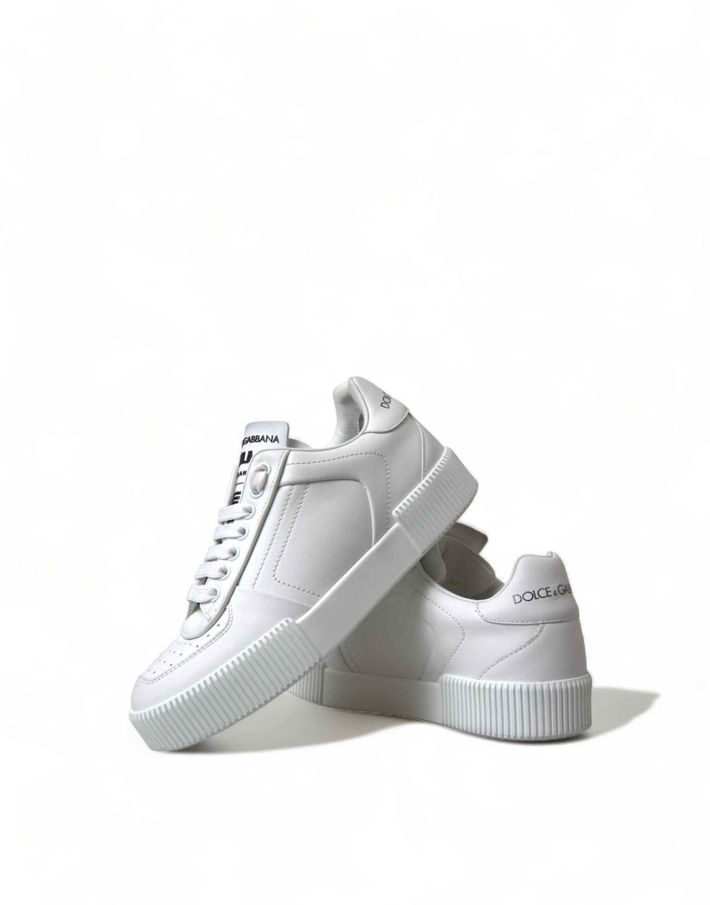 White Leather Miami Logo Womens Sneakers Shoes