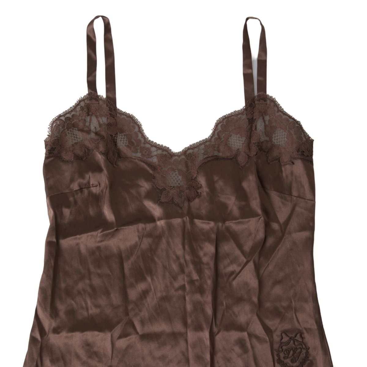 Brown Logo Silk Sleepwear Camisole Top Underwear