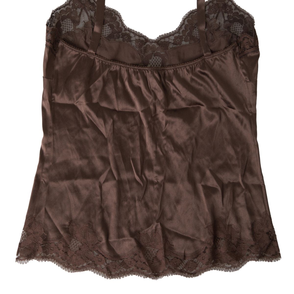 Brown Logo Silk Sleepwear Camisole Top Underwear