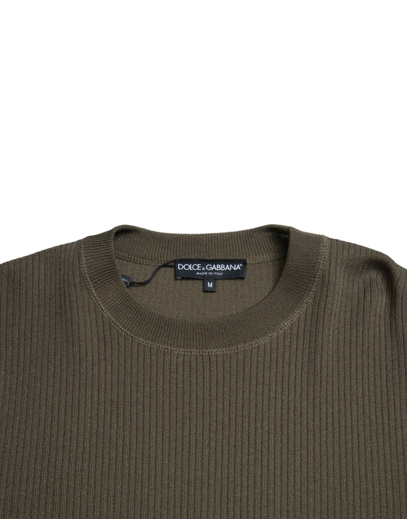 Green Viscose Crew Neck Men Pullover Sweater