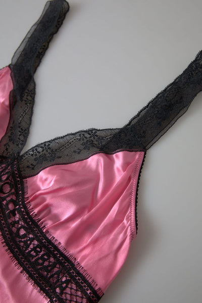 Pink Lace Silk Sleepwear Camisole Top Underwear