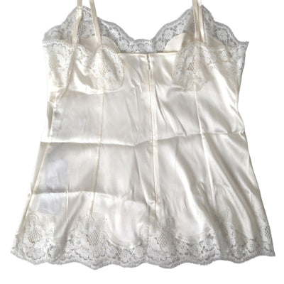 White Lace Silk Sleepwear Camisole Underwear