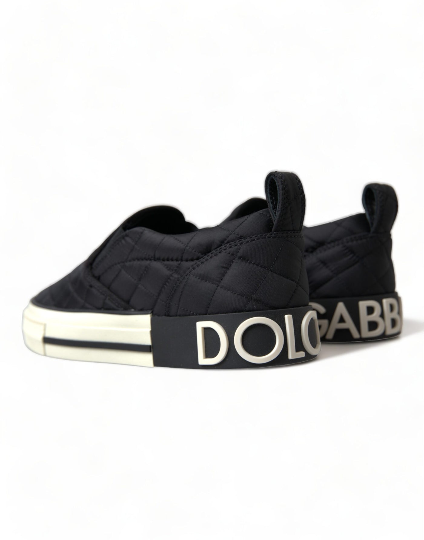 Black Quilted Slip On Low Top Sneakers Shoes