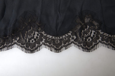 Black Lace Silk Sleepwear Camisole Underwear