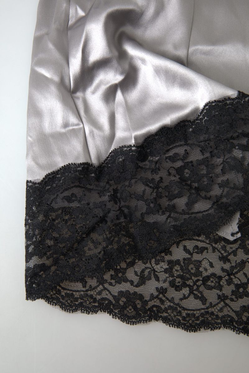 Silver Black Lace Sleepwear Camisole Underwear