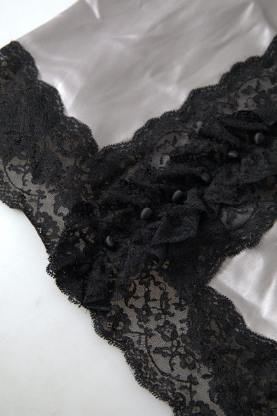 Silver Black Lace Sleepwear Camisole Underwear