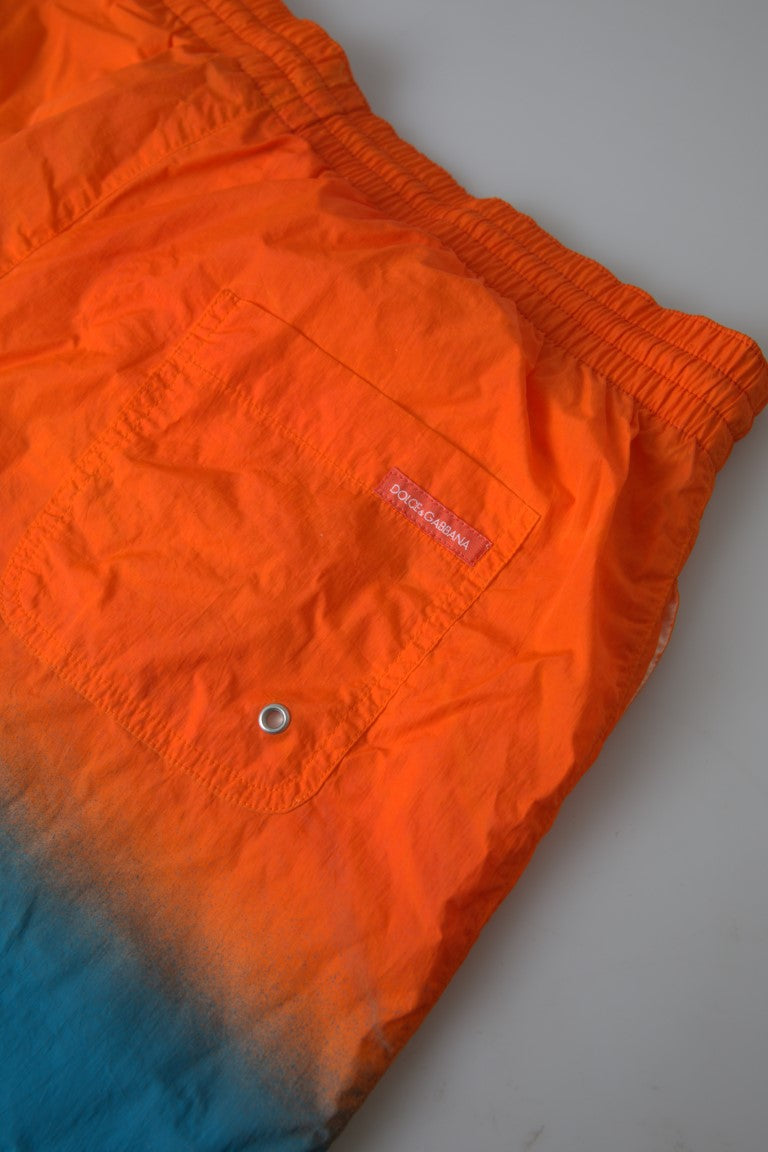 Orange Blue Gradient Beachwear Swimwear Shorts